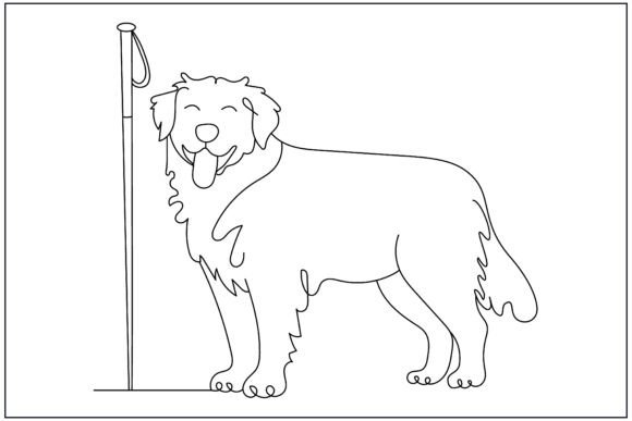 Bernese Dog Adventure Gear Line Art