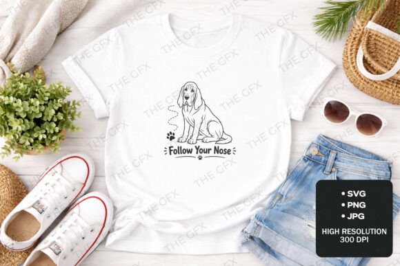 Bloodhound Follow Your Nose Dog Tee