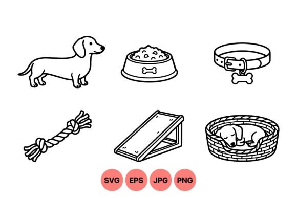 Cute Dachshund Pet Supplies Svg