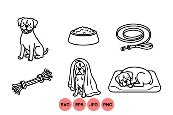 Cute Dog Care Vector Clipart