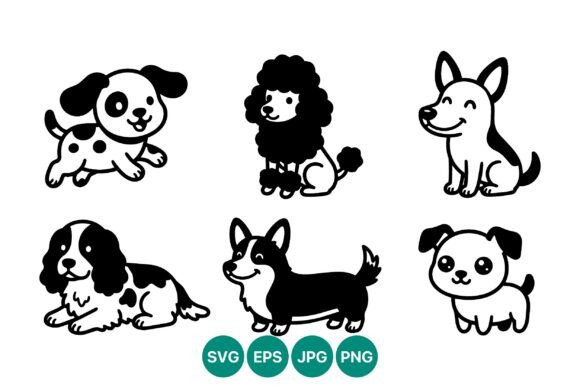 Cute Dog Line Art Collection