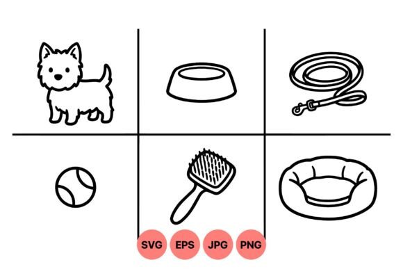 Cute Dog Pet Care Icons