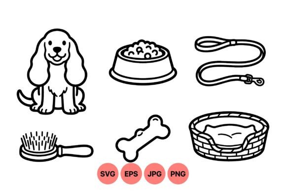 Cute Puppy Pet Essentials SVG