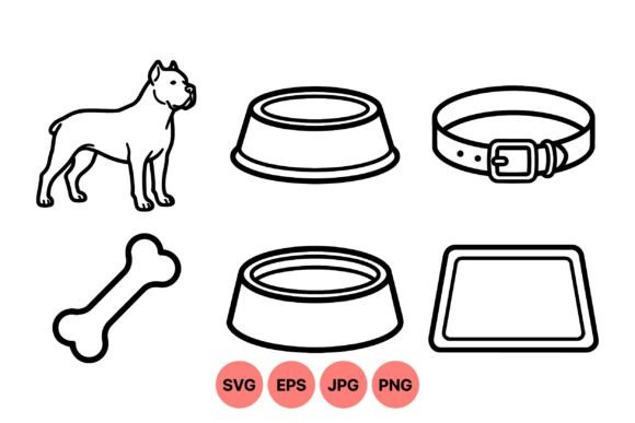 Dog Care Essentials Clipart Set