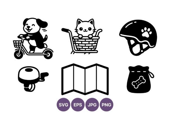 Dog Cat Scooter Pet Helmet Vector