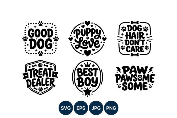 Dog Quotes with Paw Prints Vector Art