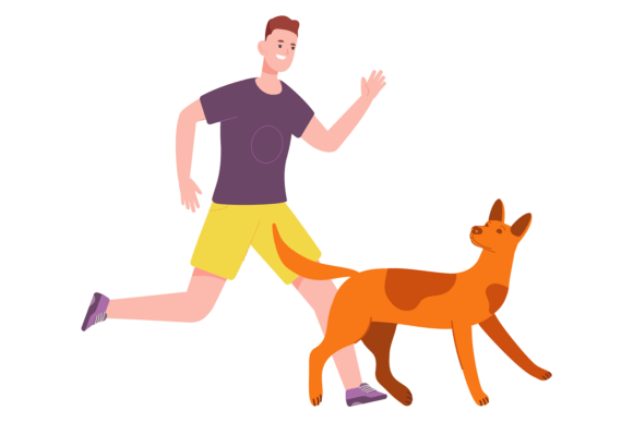 Man Training with Dog. Active Pet Game I