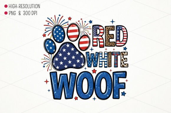 Patriotic Dog Paw 4th of July PNG