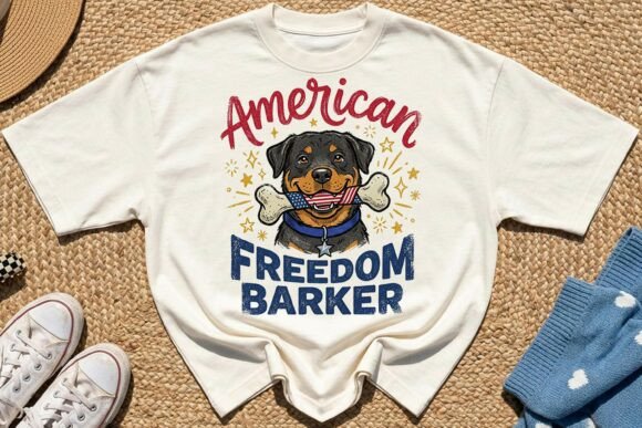 Patriotic Summer Rottweiler Dog PNG