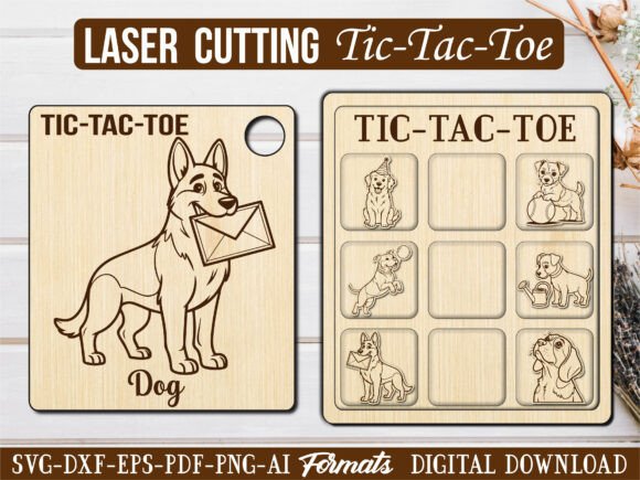Shepherd Dog Tic Tac Toe Puzzle Game