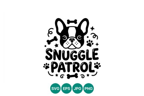 Snuggle Patrol Dog Face Vector