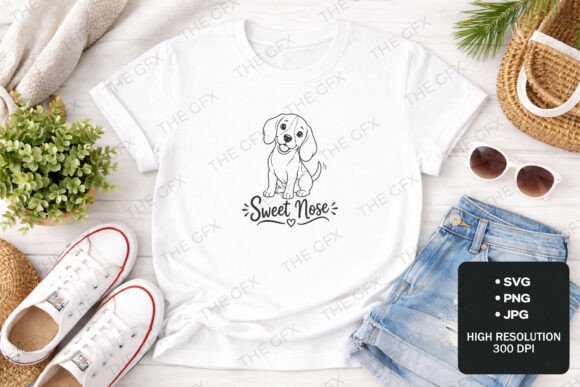 Sweet Nose Dachshund Puppy SVG Design