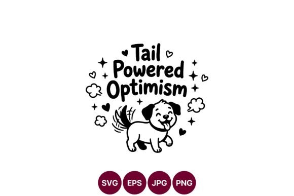 Tail Powered Optimism Dog Clipart