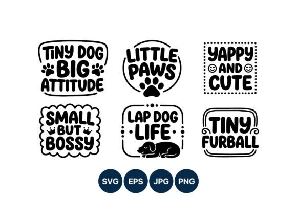 Tiny Dog Big Attitude Dog Quote Vector