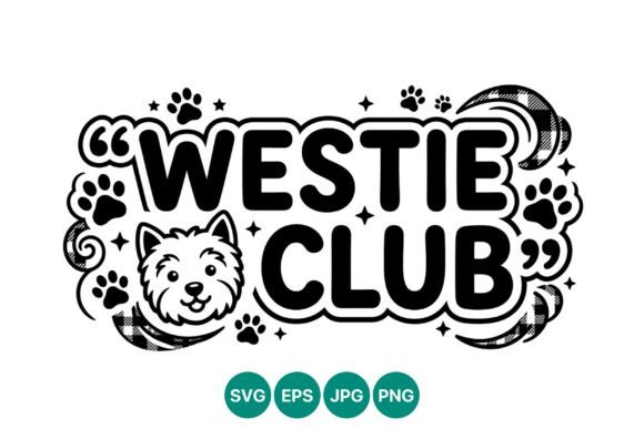 Westie Club Dog Face Vector